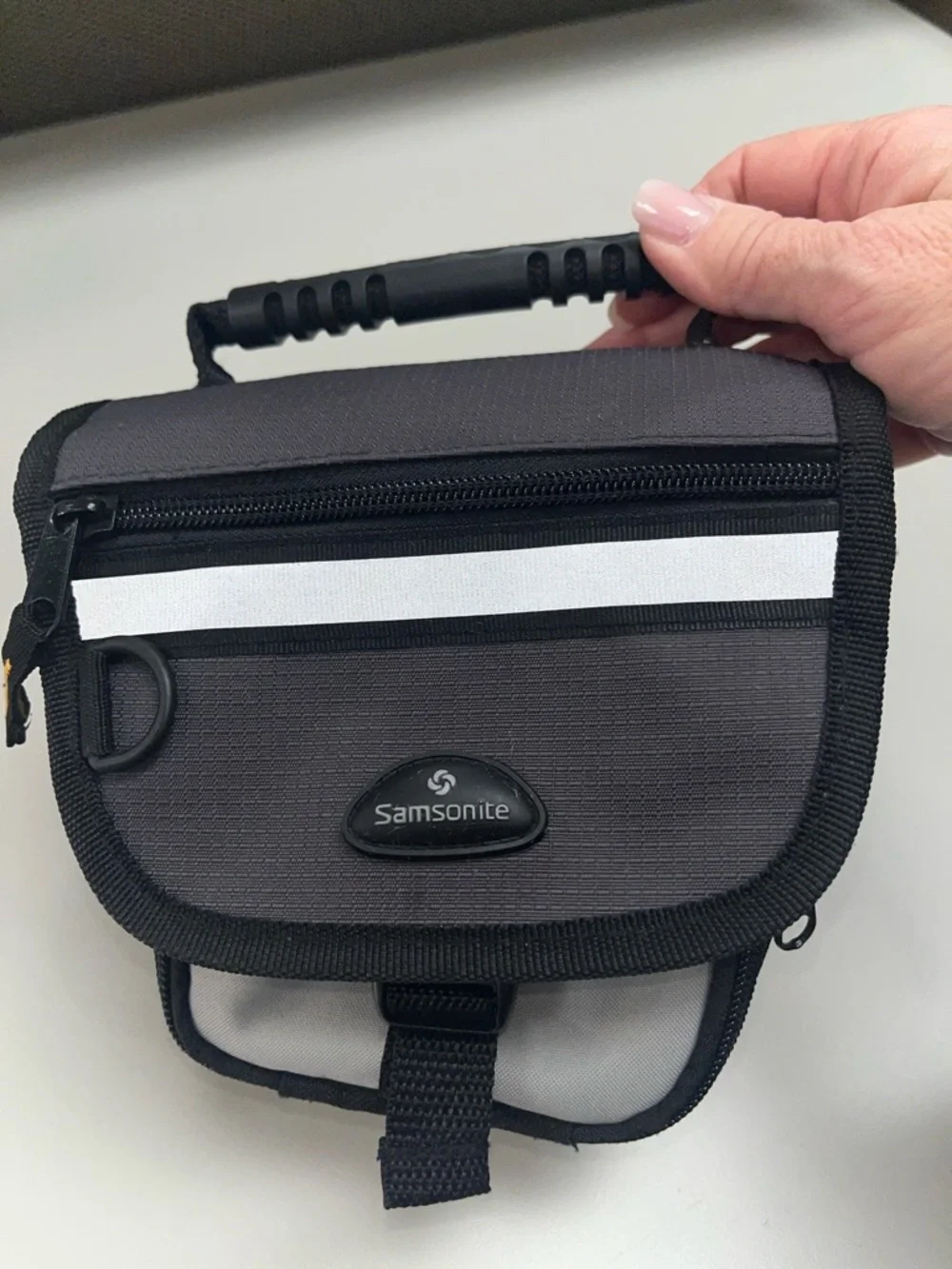 Samsonite Black and Gray Camera Crossbody Bag